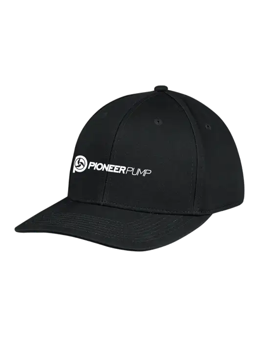 Premium Modern Structured Twill Black Snapback Cap w/Pioneer Pump Logo