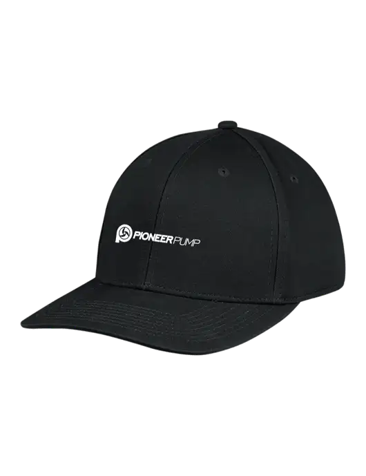 Premium Modern Structured Twill Black Snapback Cap w/Pioneer Pump Logo