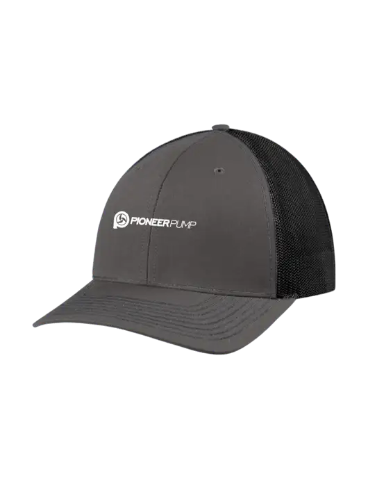 Richardson Adjustable Snapback Original 112 Trucker Cap Dark Grey w/Black Mesh w/Pioneer Pump Logo