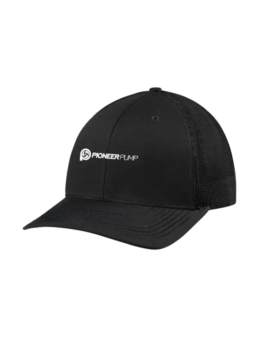 Richardson Adjustable Snapback Original 112 Trucker Cap Black w/Black Mesh w/Pioneer Pump Logo