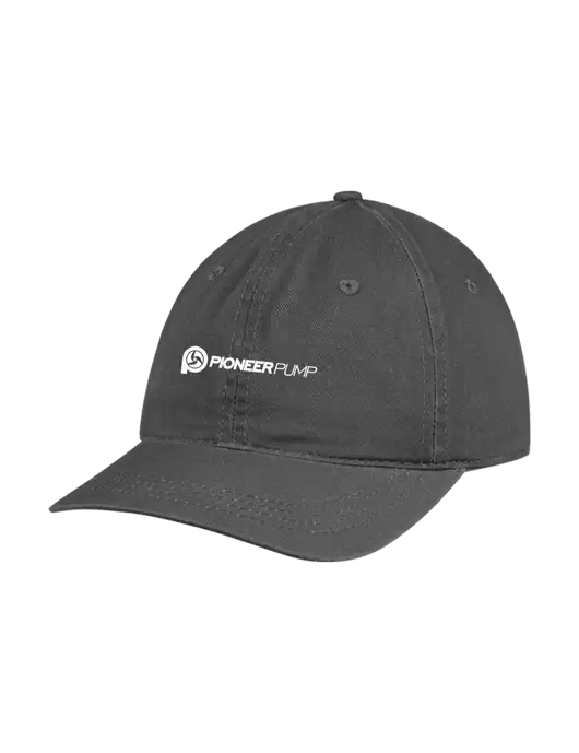 Garment Washed Unstructured Twill Charcoal Cap w/Pioneer Pump Logo