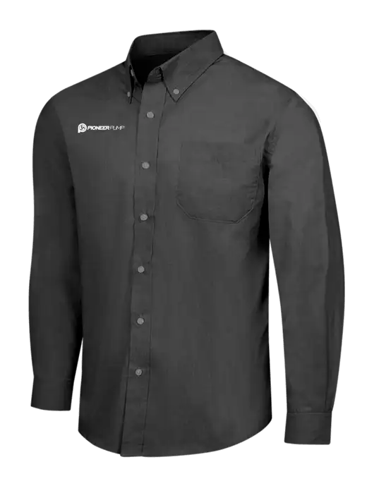 Soft Black Crosshatch Easy Care Shirt w/Pioneer Pump Logo