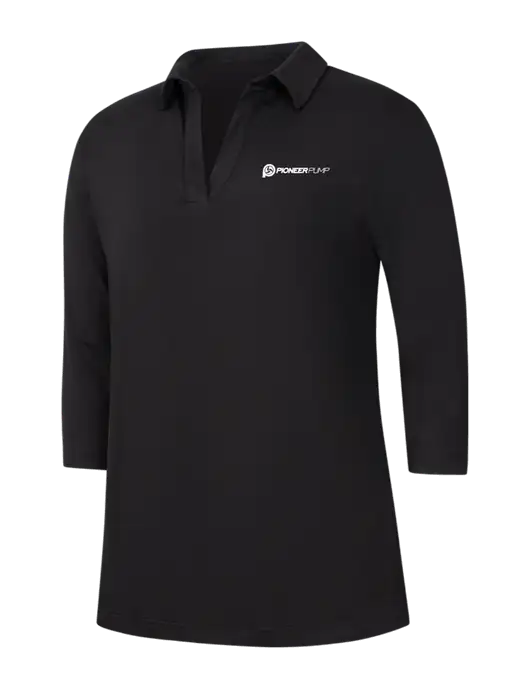 Womens Black Luxe Knit Tunic w/Pioneer Pump Logo