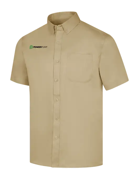 Short Sleeve Dark Tan Superpro React Twill Shirt w/Pioneer Pump Logo