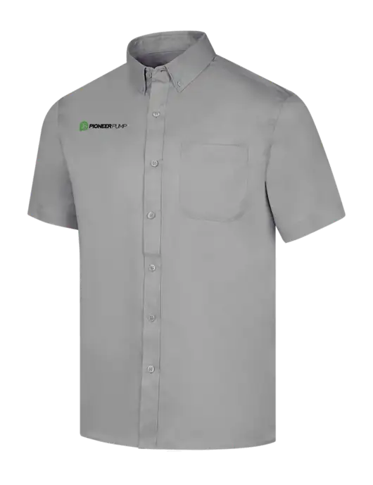 Short Sleeve Light Grey Superpro React Twill Shirt w/Pioneer Pump Logo