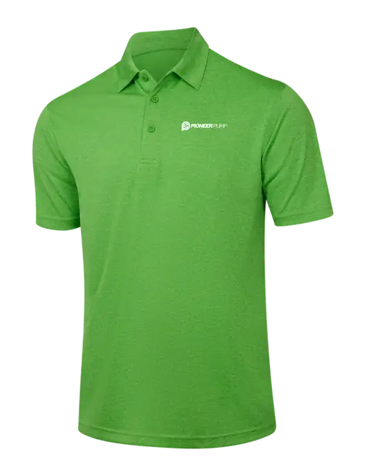 Kelly Green Heather Contender Polo w/Pioneer Pump Logo