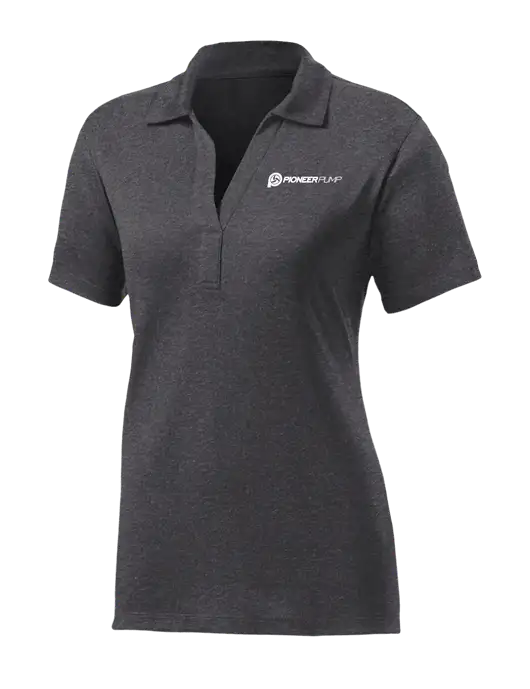 Womens Dark Grey Heather Contender Polo w/Pioneer Pump Logo