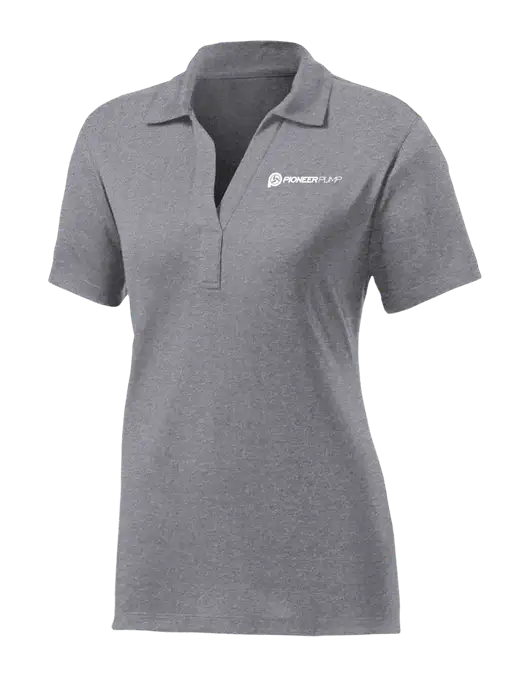 Womens Medium Grey Heather Contender Polo w/Pioneer Pump Logo