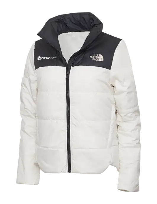 North Face Womens Vintage White Everyday Insulated Jacket w/Pioneer Pump Logo