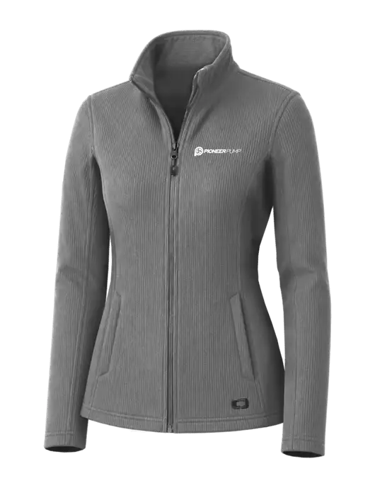 OGIO Medium Grey Womens Grit Fleece Jacket w/Pioneer Pump Logo