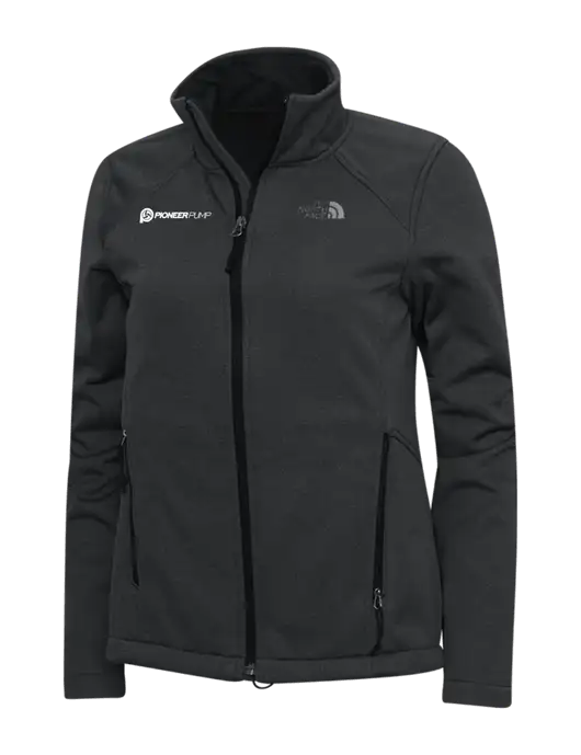 North Face Dark Grey Heather Womens Ridgewall Soft Shell Jacket w/Pioneer Pump Logo