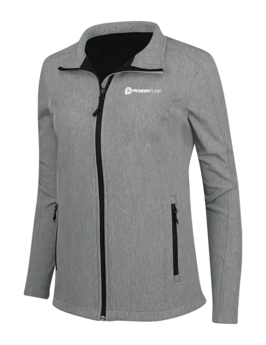 Medium Grey Heather Womens Core Soft Shell Jacket w/Pioneer Pump Logo