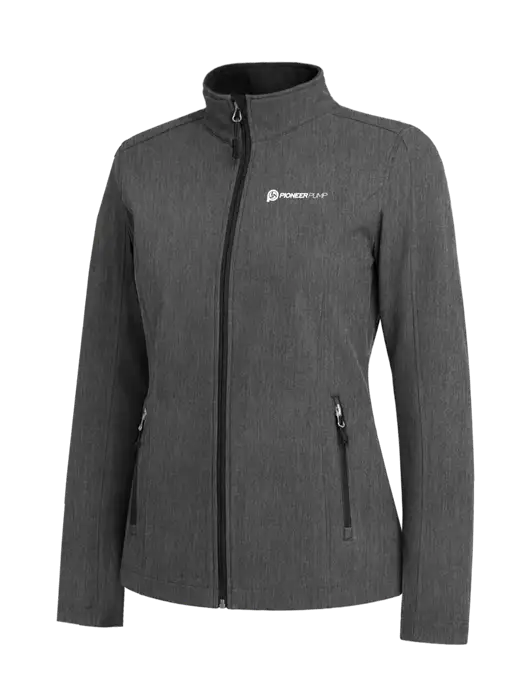 Medium Grey Heather Womens Core Soft Shell Jacket w/Pioneer Pump Logo
