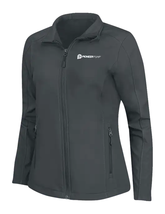 Charcoal Grey Womens Core Soft Shell Jacket w/Pioneer Pump Logo