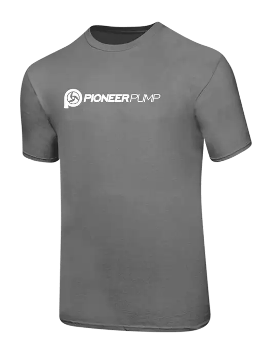 Ring Spun Medium Grey 4.5 oz T-Shirt w/Pioneer Pump Logo