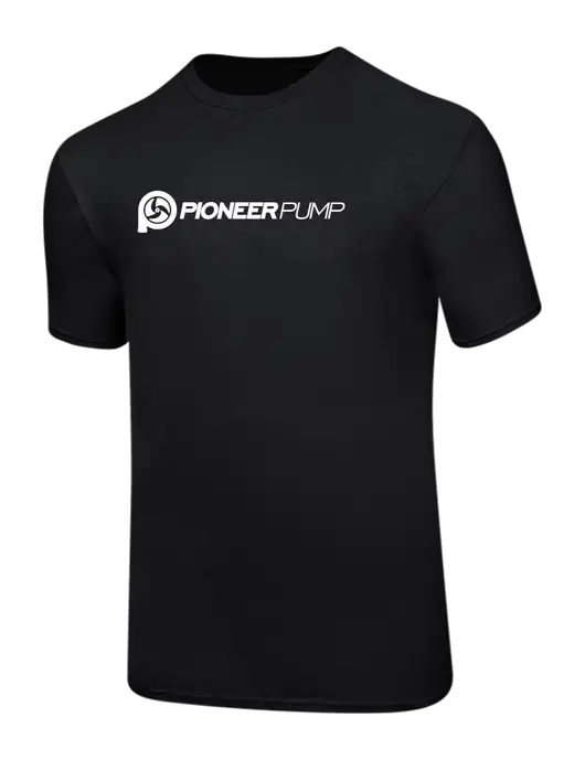 Ring Spun Jet Black 4.5 oz T-Shirt w/Pioneer Pump Logo