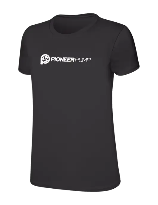 Womens Ring Spun Charcoal 4.5 oz T-Shirt w/Pioneer Pump Logo