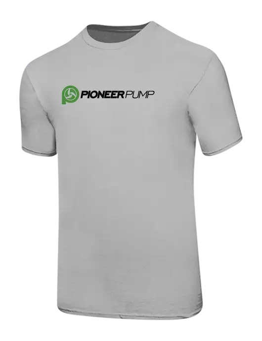 Ring Spun Silver 4.5 oz T-Shirt w/Pioneer Pump Logo