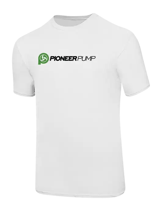 Ring Spun White 4.5 oz T-Shirt w/Pioneer Pump Logo