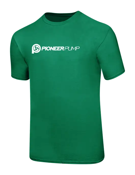 Ring Spun Kelly Green 4.5 oz T-Shirt w/Pioneer Pump Logo