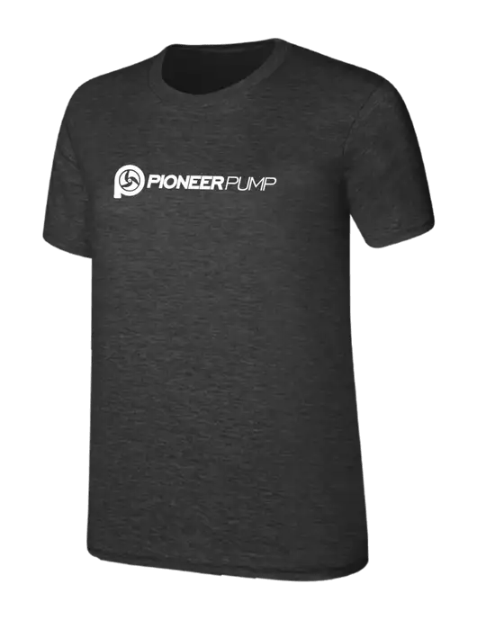 Womens Ring Spun Dark Heather Grey 4.5 oz T-Shirt w/Pioneer Pump Logo