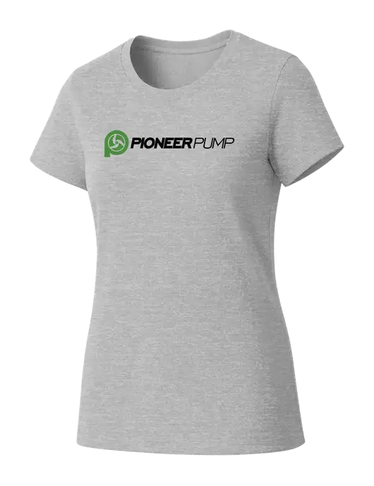 Womens Seriously Soft Light Heathered Grey T-Shirt w/Pioneer Pump Logo