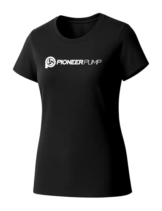 Womens Seriously Soft Black T-Shirt w/Pioneer Pump Logo