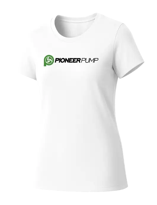 Womens Seriously Soft White T-Shirt w/Pioneer Pump Logo