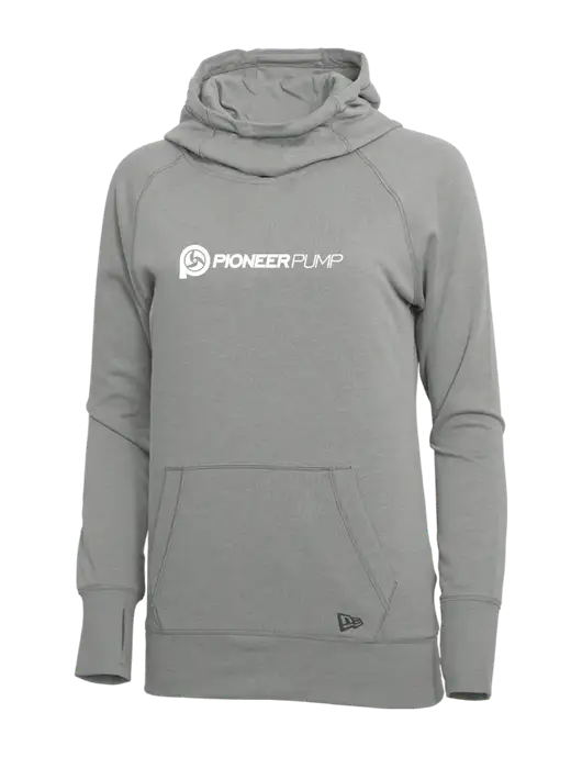 New Era Shadow Grey Heather Womens Tri-Blend Fleece Pullover Hoodie w/Pioneer Pump Logo