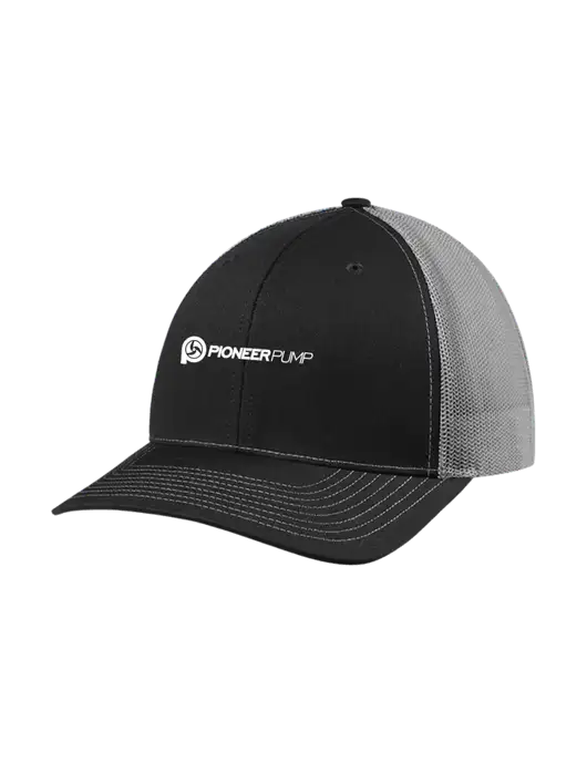 Richardson Adjustable Snapback Original 112 Trucker Cap Black w/Charcoal Mesh w/Pioneer Pump Logo