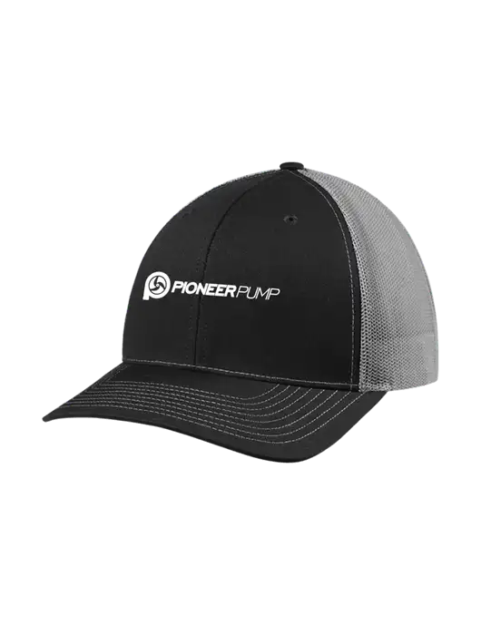 Richardson Adjustable Snapback Original 112 Trucker Cap Black w/Charcoal Mesh w/Pioneer Pump Logo