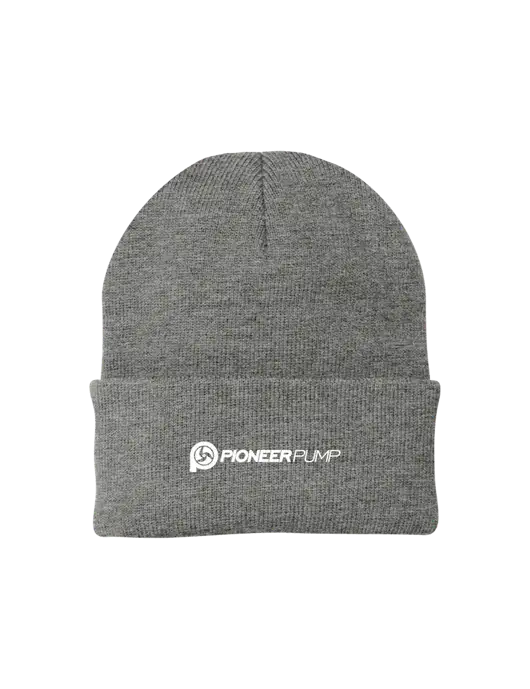 Medium Grey Heather Knit Cap w/Pioneer Pump Logo