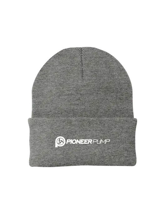 Medium Grey Heather Knit Cap w/Pioneer Pump Logo