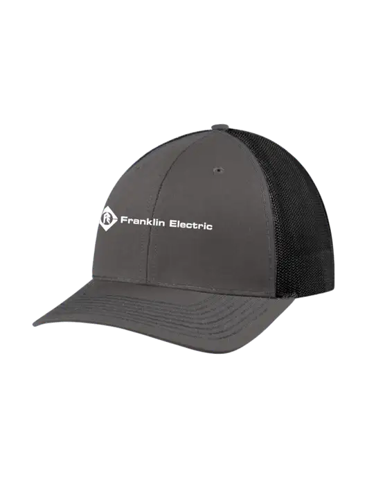 Richardson Adjustable Snapback Original 112 Trucker Cap Dark Grey w/Black Mesh w/Franklin Electric Logo