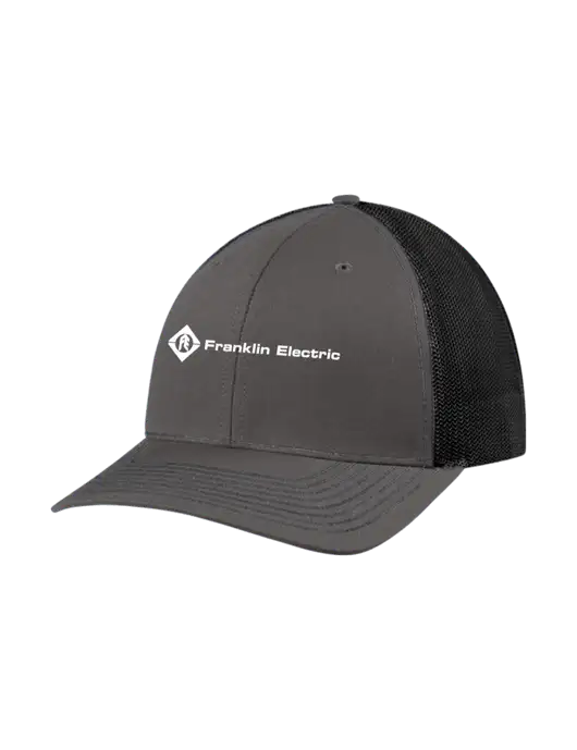 Richardson Adjustable Snapback Original 112 Trucker Cap Dark Grey w/Black Mesh w/Franklin Electric Logo