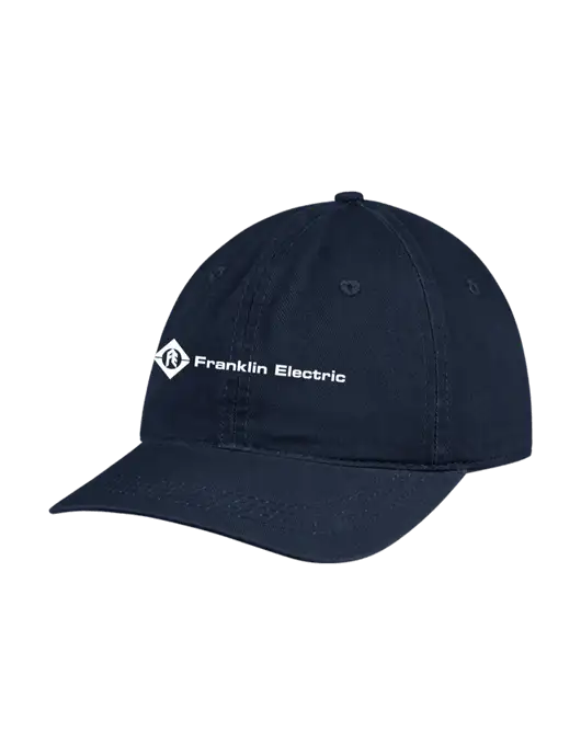 Garment Washed Unstructured Twill Navy Cap w/Franklin Electric Logo