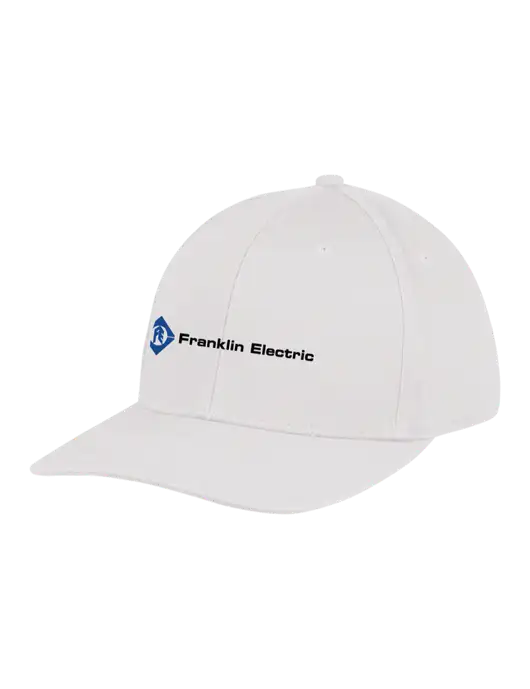 Premium Modern Structured Twill White Snapback Cap w/Franklin Electric Logo