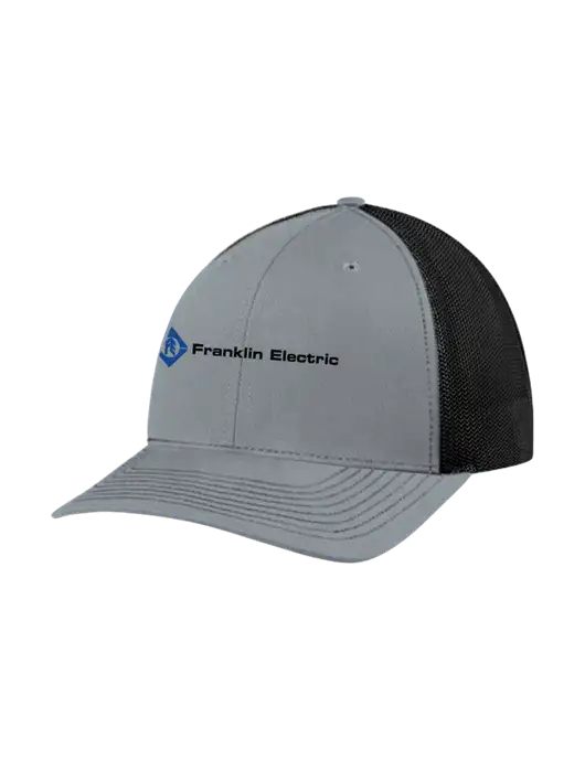 Richardson Adjustable Snapback Original 112 Trucker Cap Heather Grey w/Black Mesh w/Franklin Electric Logo