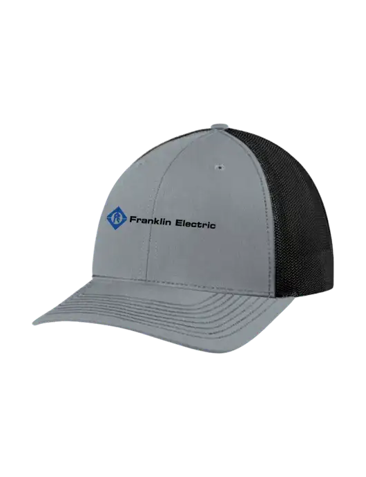 Richardson Adjustable Snapback Original 112 Trucker Cap Heather Grey w/Black Mesh w/Franklin Electric Logo