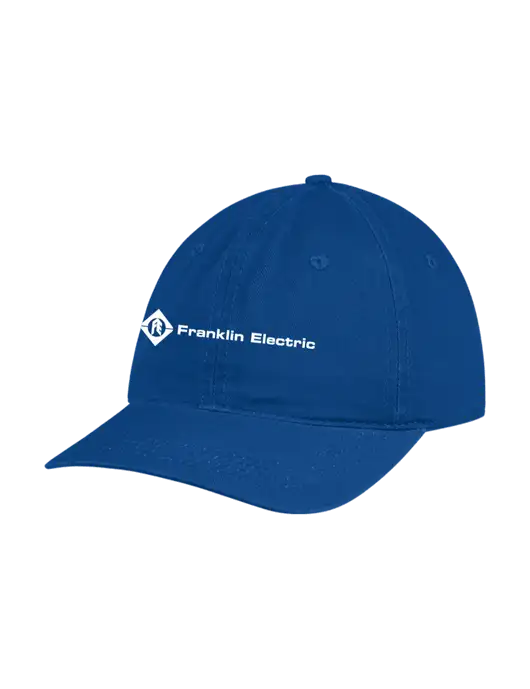 Garment Washed Unstructured Twill Royal Cap w/Franklin Electric Logo
