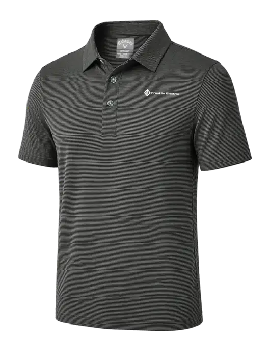 Callaway Black Fine Line Stripe Polo w/Franklin Electric Logo