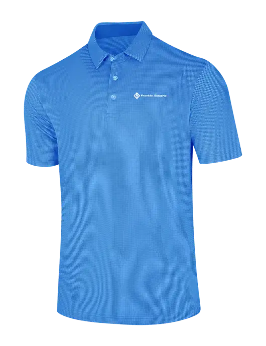 Callaway Carolina Blue Fashion Gingham Polo w/Franklin Electric Logo
