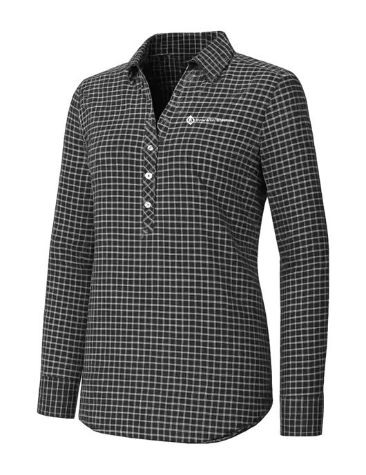 Womens Dark Grey/White City Stretch Shirt w/Franklin Electric Logo