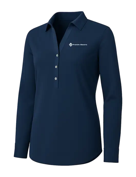 Womens Navy City Stretch Shirt w/Franklin Electric Logo