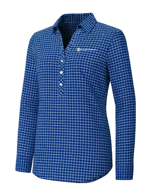 Womens Navy/White City Stretch Shirt w/Franklin Electric Logo