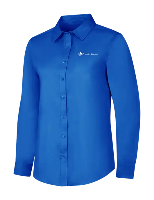 Womens Long Sleeve Royal Blue Superpro React Twill Shirt w/Franklin Electric Logo