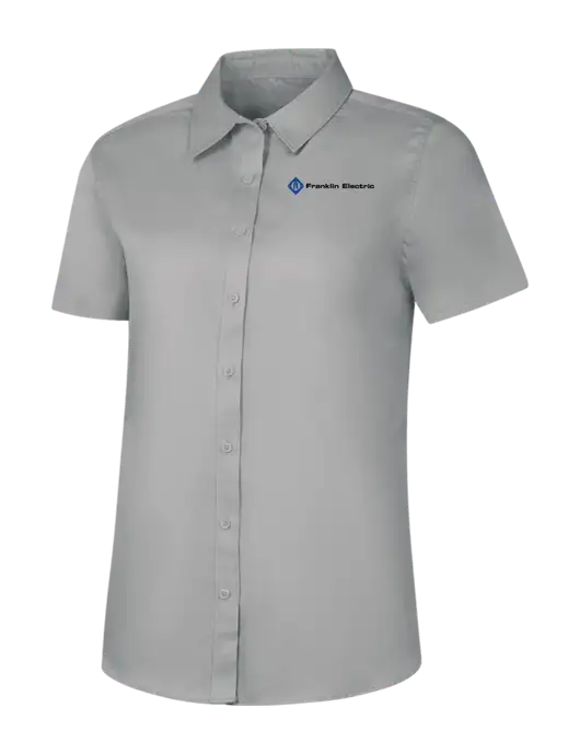Womens Light Grey Short Sleeve Superpro React Twill Shirt w/Franklin Electric Logo