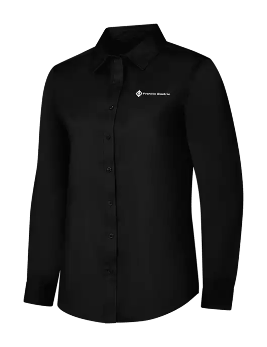 Womens Black Long Sleeve Superpro React Twill Shirt w/Franklin Electric Logo