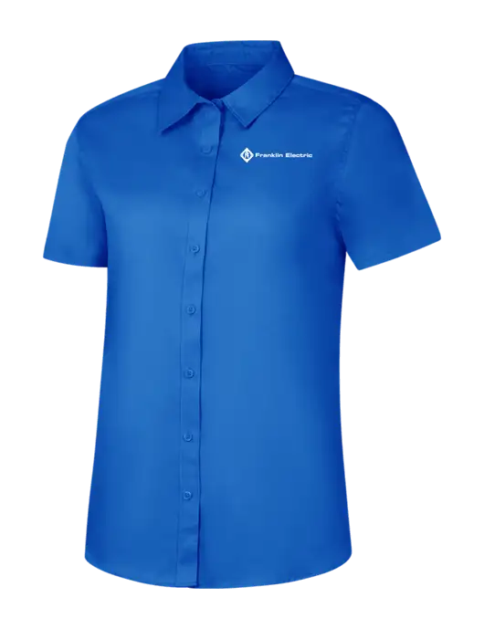 Womens Short Sleeve Royal Blue Superpro React Twill Shirt w/Franklin Electric Logo