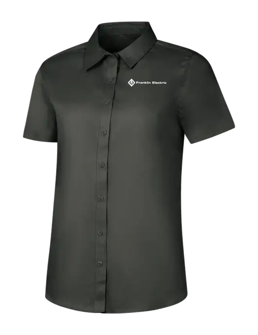 Womens Dark Grey Short Sleeve Superpro React Twill Shirt w/Franklin Electric Logo